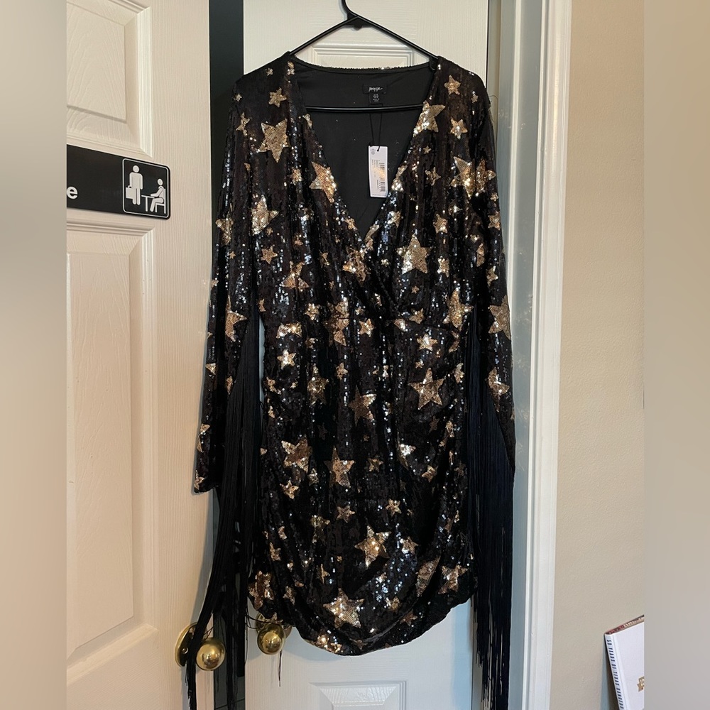 tassel sequin mini dress
